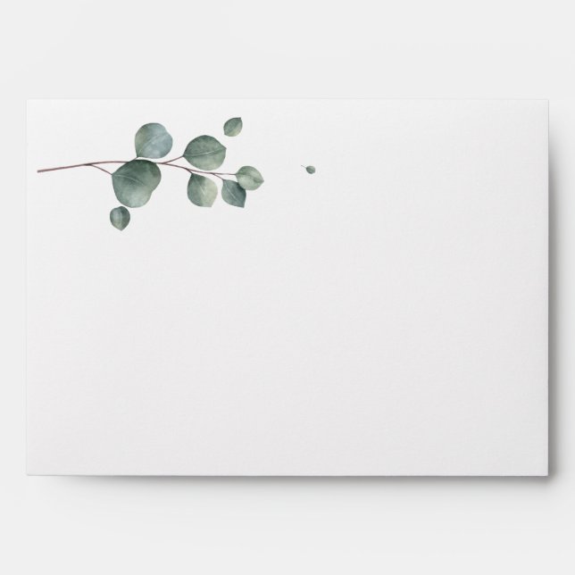 Élégante enveloppe pré-adressée Eucalyptus (Devant)