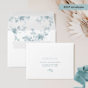 Élégante enveloppe RSVP Mariage en verre de mer fl