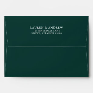 Élégante enveloppe verte simple minimaliste