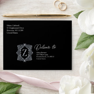 Élégante enveloppe Z de la lettre de diamant