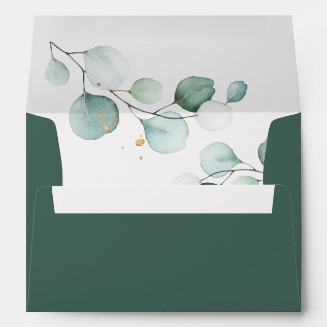Elégante enveloppes mariage Eucalyptus (Dos (Bas))