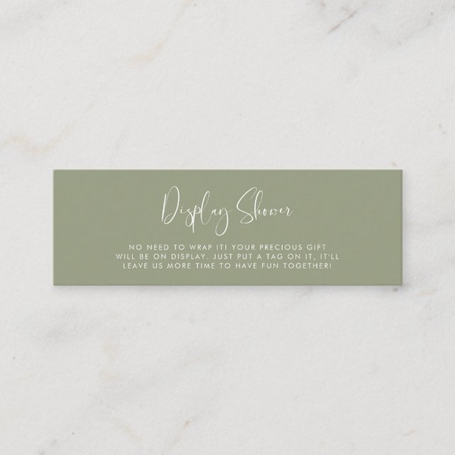 Elégante et moderne Sage green Display carte douch (Devant)