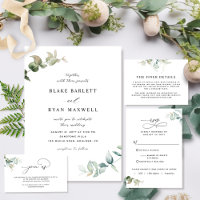 Elégante et simple Faire-part de mariage verdoyant