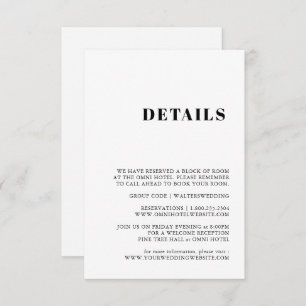 Elégante et tendance carte boîtier noir et blanc