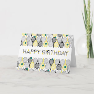 Elégante et tendance carte d'anniversaire de tenni