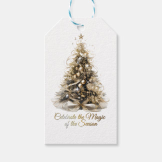 Élégante étiquette cadeau d'arbre de Noël