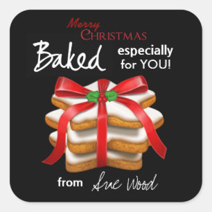 Élégante étiquette cadeau de biscuits de Noël