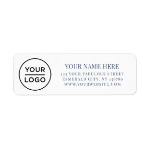 Élégante Étiquette d'Adresse de Retour de Logo d'E