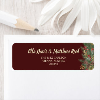 Élégante étiquette d'adresse de retour de mariage