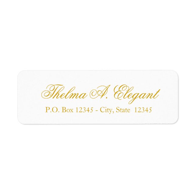 Élégante étiquette d'adresse de retour de script G (Devant)