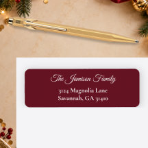 Élégante Étiquette d'Adresse de Retour Familiale R