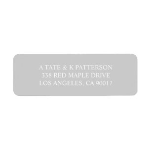 Élégante étiquette d'adresse de retour grise d'inv