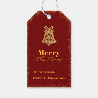 Élégante étiquette de Noël Burgundy Gold