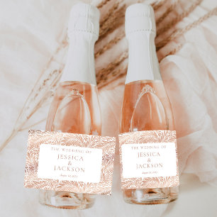 Élégante Étiquette de Vin Effervescent Rose Gold F