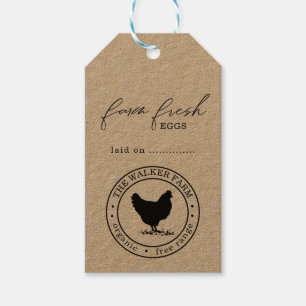 Élégante étiquette d'oeuf frais de ferme