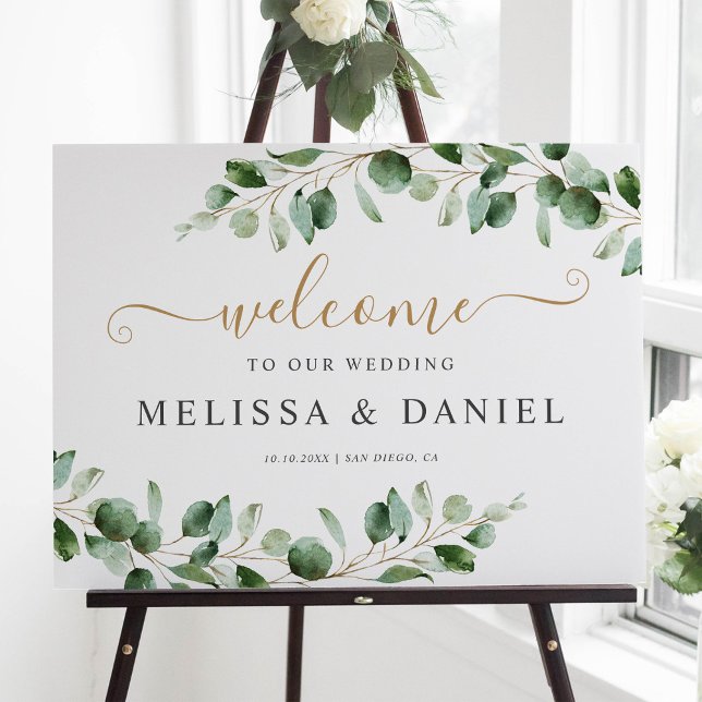 Elégante Eucalyptus Affiche de bienvenue Mariage (Créateur téléchargé)