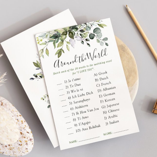 Elégante Eucalyptus Floral Fête des mariées Carte  (Créateur téléchargé)