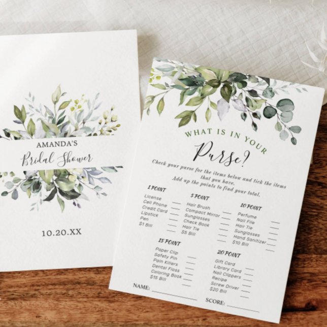 Elégante Eucalyptus Floral Fête des mariées Carte  (Créateur téléchargé)