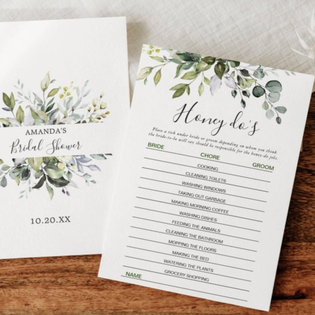 Elégante Eucalyptus Floral Fête des mariées Carte  (Créateur téléchargé)