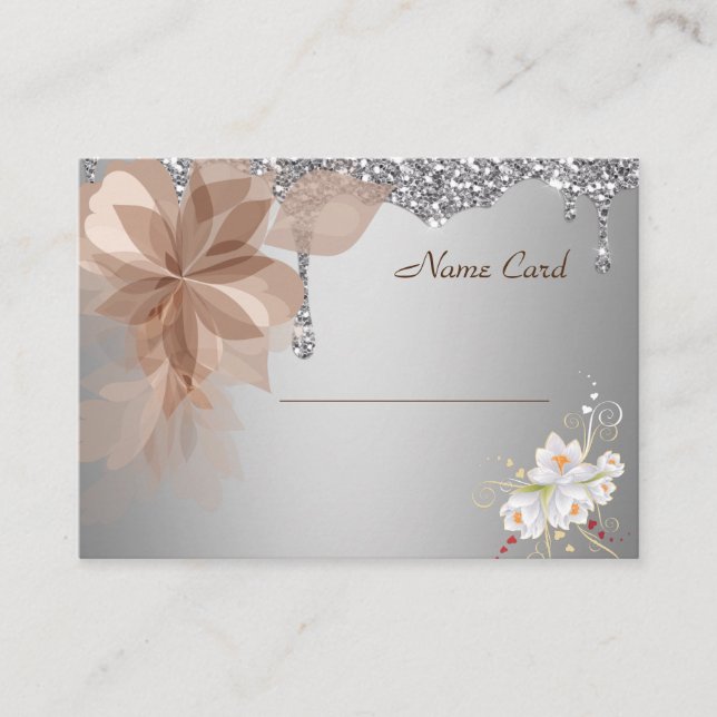 Elégante Extravaganza Mariage Nom Carte de boîtier (Devant)