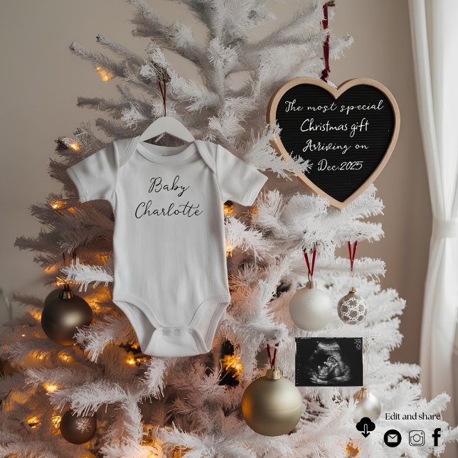 Élégante faire-part de grossesse d'arbres de Noël (Créateur téléchargé)