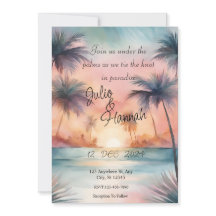 Elégante Faire-part de mariage couchée de soleil d