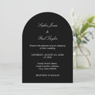 Élégante Faire-part de mariage d'arche noire