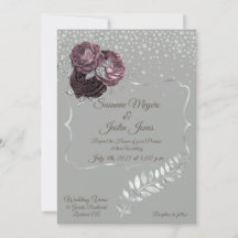 Elégante Faire-part de mariage d'argent et de mauv