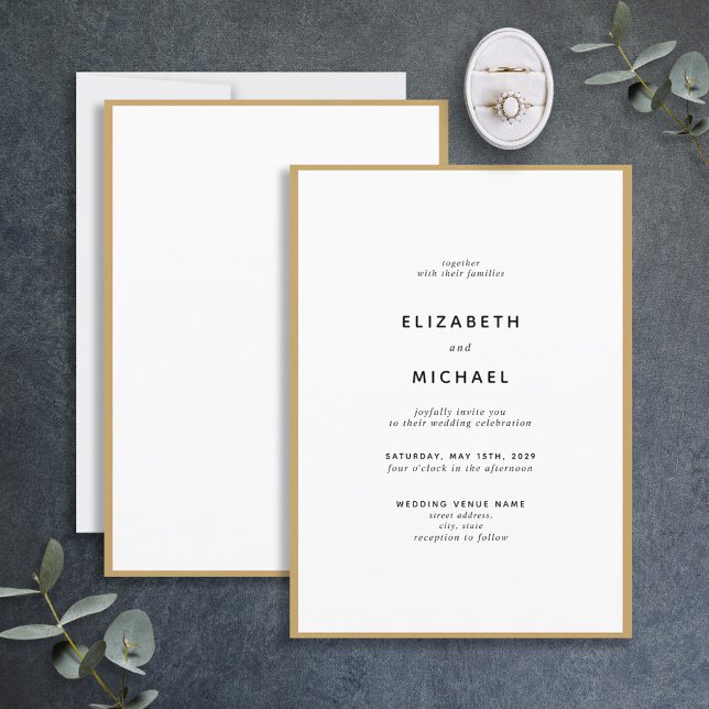 Élégante Faire-part de mariage de typographie noir (Créateur téléchargé)