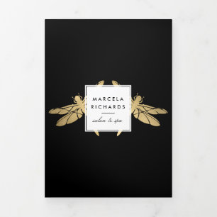 Elégante Faux Gold Dragonfly Duo Black Brochure