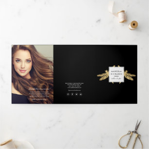 Elégante Faux Gold Dragonfly Duo Black Brochure