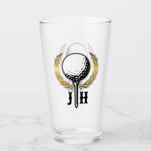 Élégante femme Golf Monogramme Design verre