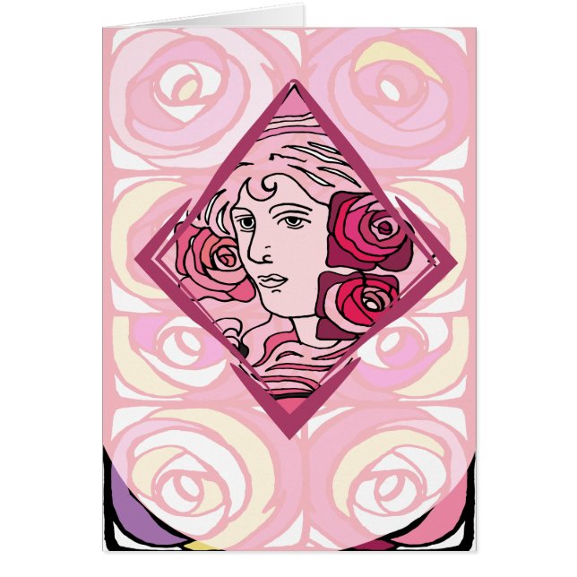 Élégante femme Rose Art Nouveau (Devant)