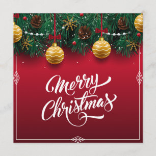 Élégante fête de Noël rouge  Invitation