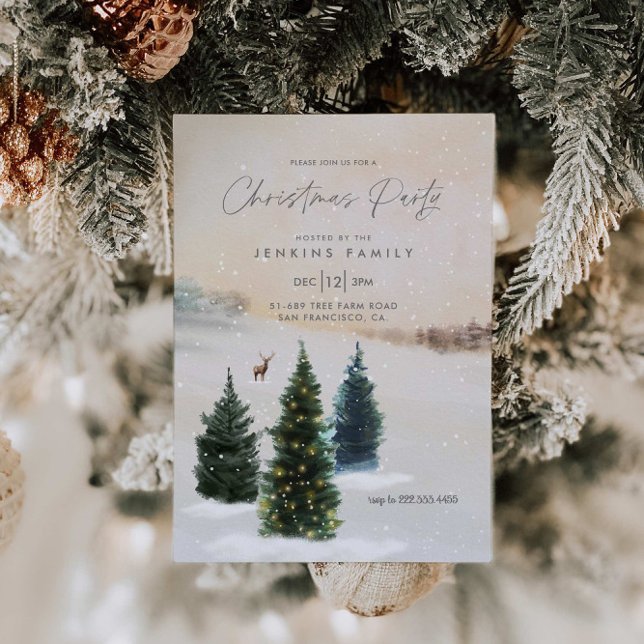 Élégante fête de Noël Woodland Invitation (Créateur téléchargé)