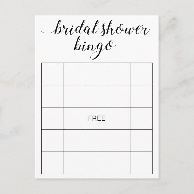 Elégante Fête des mariées Bingo Card Jeu carte pos (Devant)