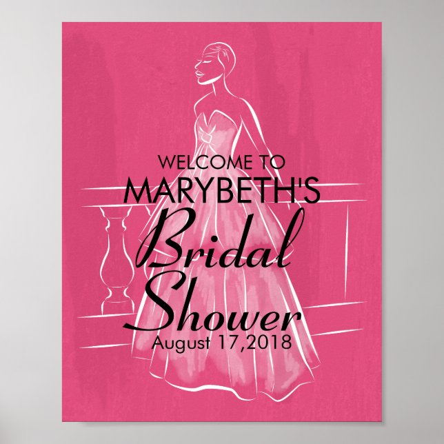 Élégante Fête des mariées blanche Gown affiche (Devant)