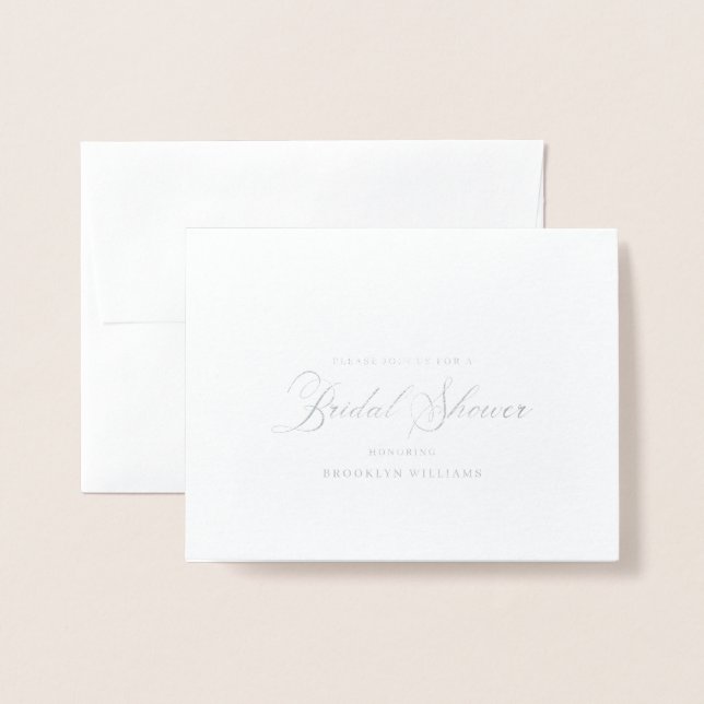 Elégante Fête des mariées de calligraphie Carte à  (Devant avec enveloppe)