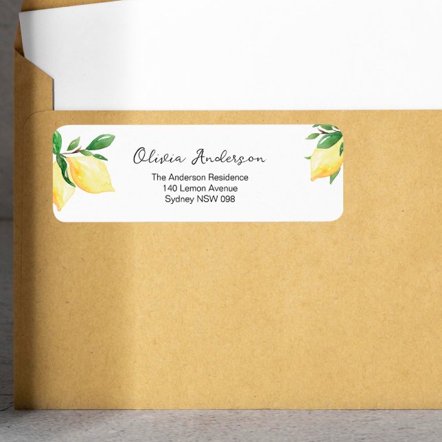 Élégante Fête des mariées de citrons Adresse de re (Créateur téléchargé)