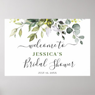 Élégante FÊTE DES MARIÉES Eucalyptus Affiche de bi