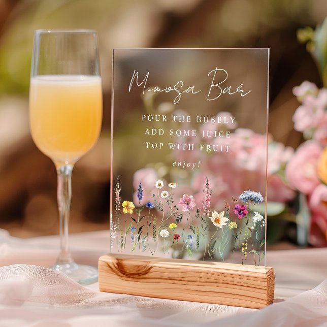 Elégante Fête des mariées Fleur sauvage Mimosa Bar (Créateur téléchargé)