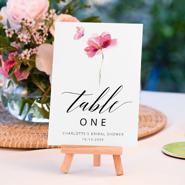 Élégante Fête des mariées florale Numéro de table (Créateur téléchargé)