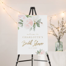 Elégante Fête des mariées Florale Or Bienvenue
