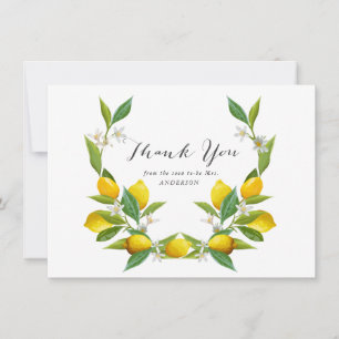 Elégante Fête des mariées Lemon Merci Cartes