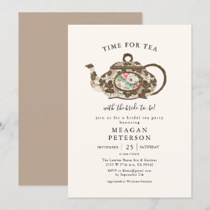 Elégante Fête des mariées Tea Party Invitation