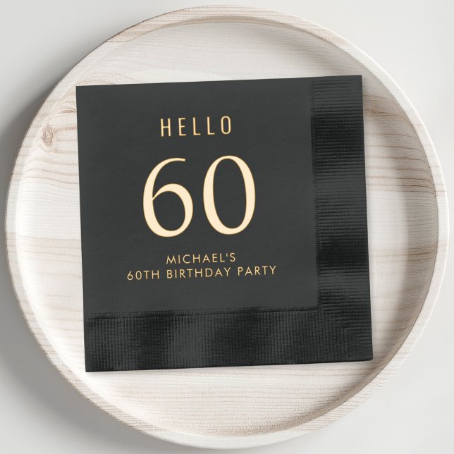 Élégante fête du 60e anniversaire (Elevate your 40th birthday party decor with these chic and elegant foil stamped napkins)