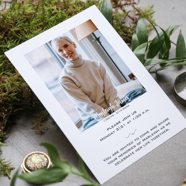 Élégante fête funéraire de la vie Invitation (Créateur téléchargé)