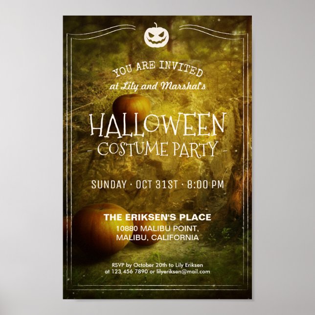 Élégante fête Vintage d'Halloween | Poster (Devant)