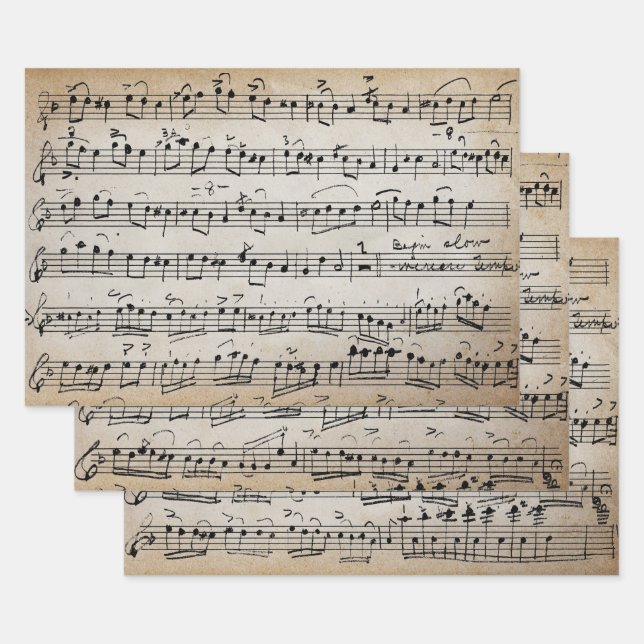 Élégante feuille d'écriture manuscrite Vintage Not (Lot)