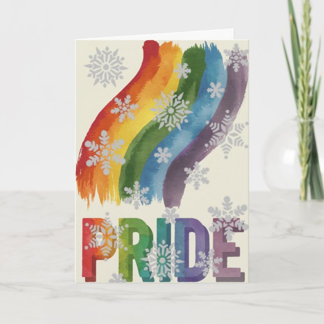 Elégante Fierté Art Gay Carte de Noël (Devant)